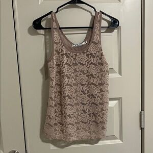 Chloe K Floral Lace Camisole - Tan